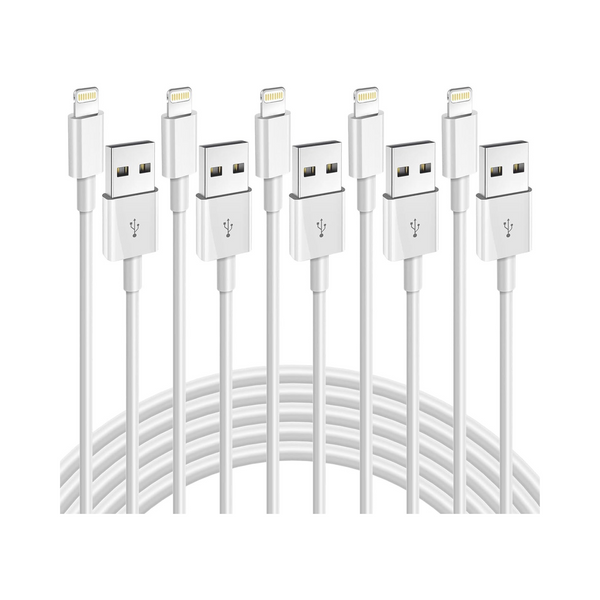 5-Pack Apple MFi Certified USB Lightning iPhone Charger Cable