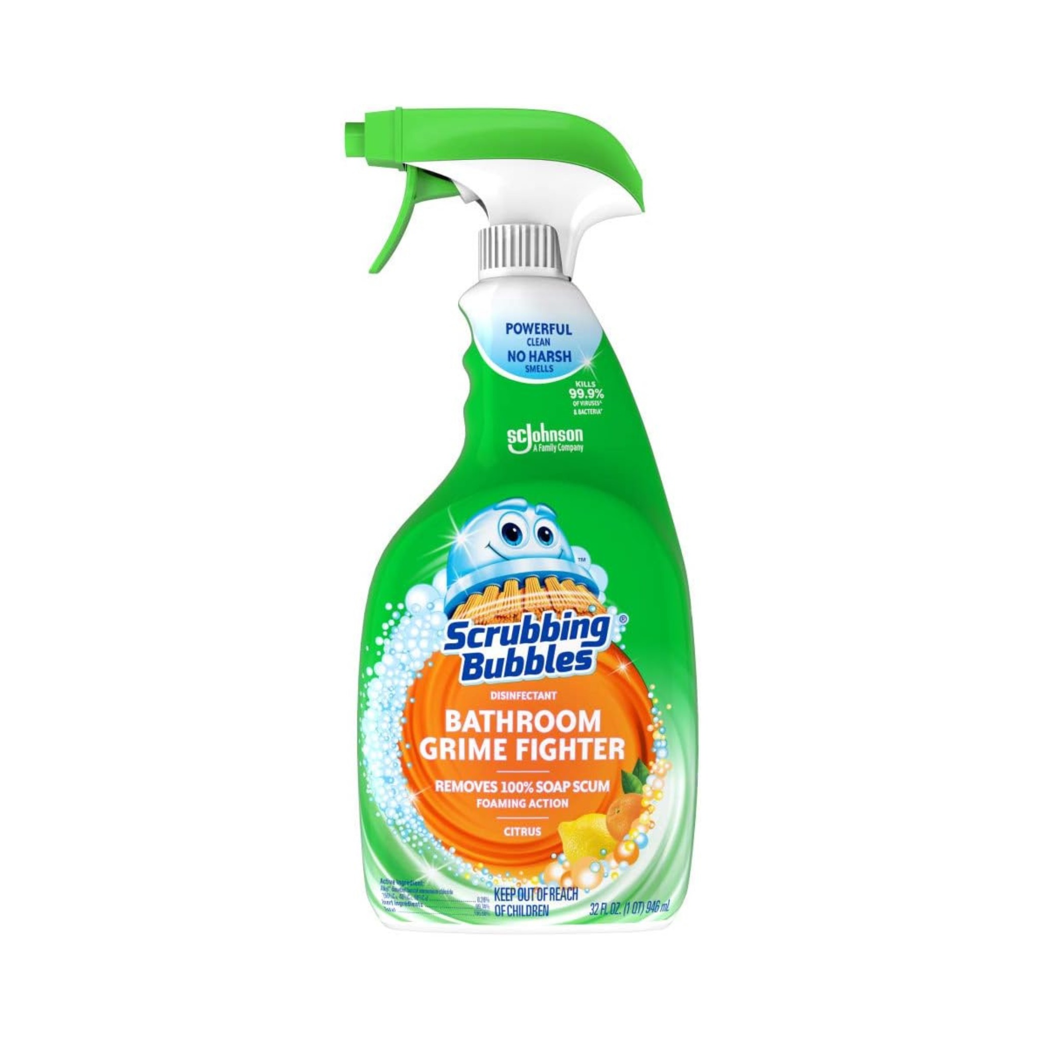 2 Bottles Of 32oz Scrubbing Bubbles Citrus Disinfectant Bathroom Grime Fighter Spray