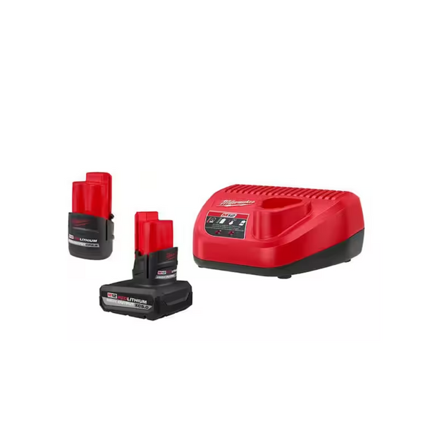 Milwaukee M12 12V High Output 5.0Ah & 2.5Ah Battery Packs & Charger Kit
