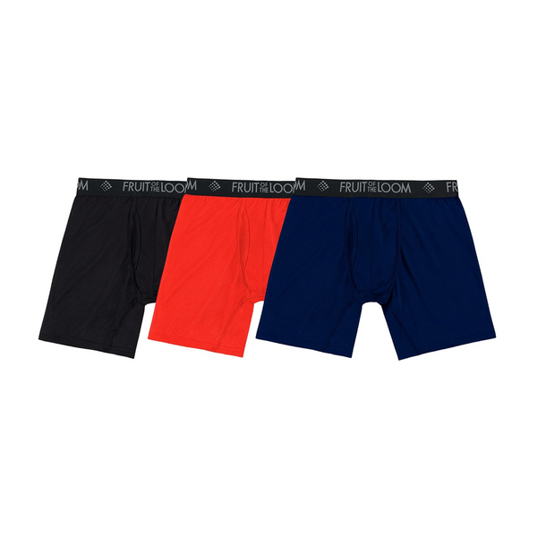 3-Pack Fruit of the Loom Men's Micro Mesh Boxer Briefs