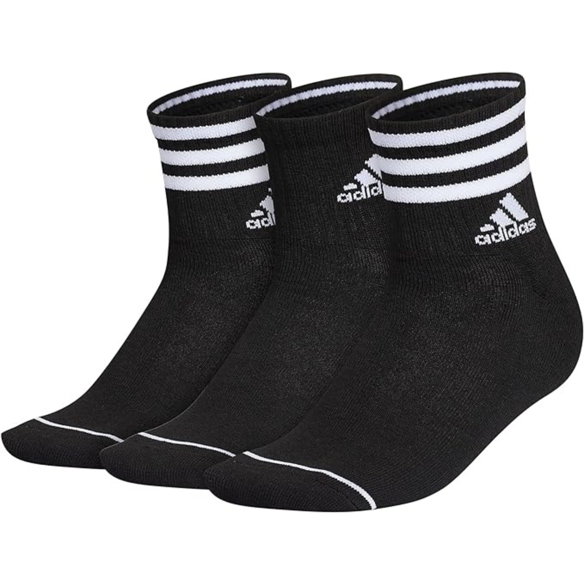 adidas Women’s 3-Stripe High Quarter Socks (3-Pairs) with Arch Compression