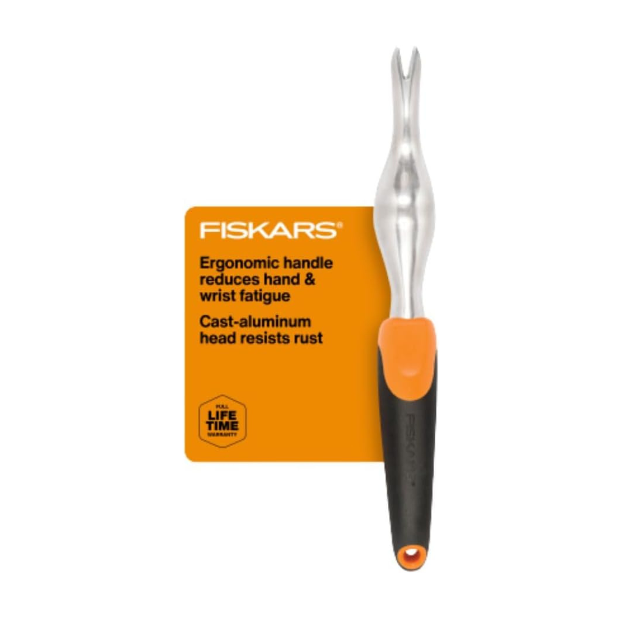 Fiskars Ergonomic Cast-Aluminum Garden Weeder Tool w/ SoftGrip