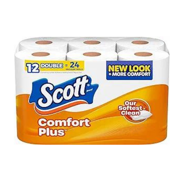 12 Double Rolls Scott ComfortPlus Toilet Paper