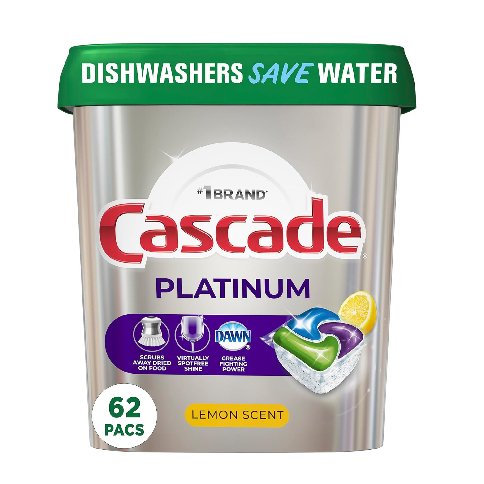 62-Ct Cascade Platinum Dishwasher Pods (Lemon) + 2-Ct 8.8-Oz Febreze Sprays