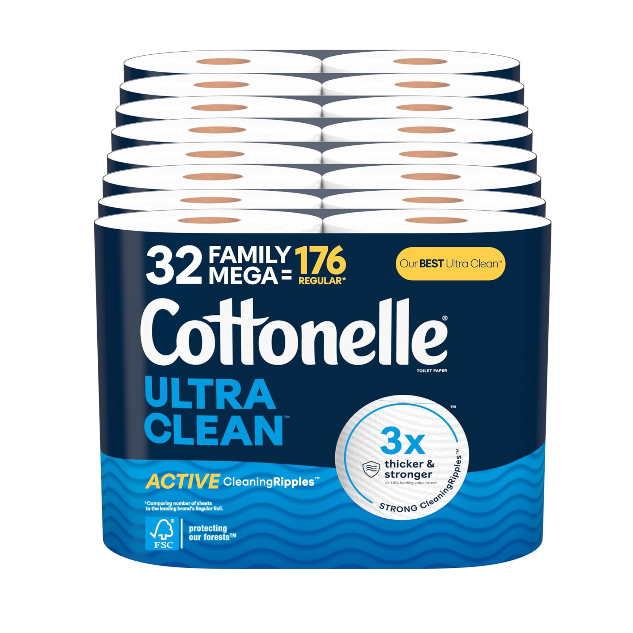 32-Count Cottonelle Ultra Clean Family Mega Rolls Toilet Paper