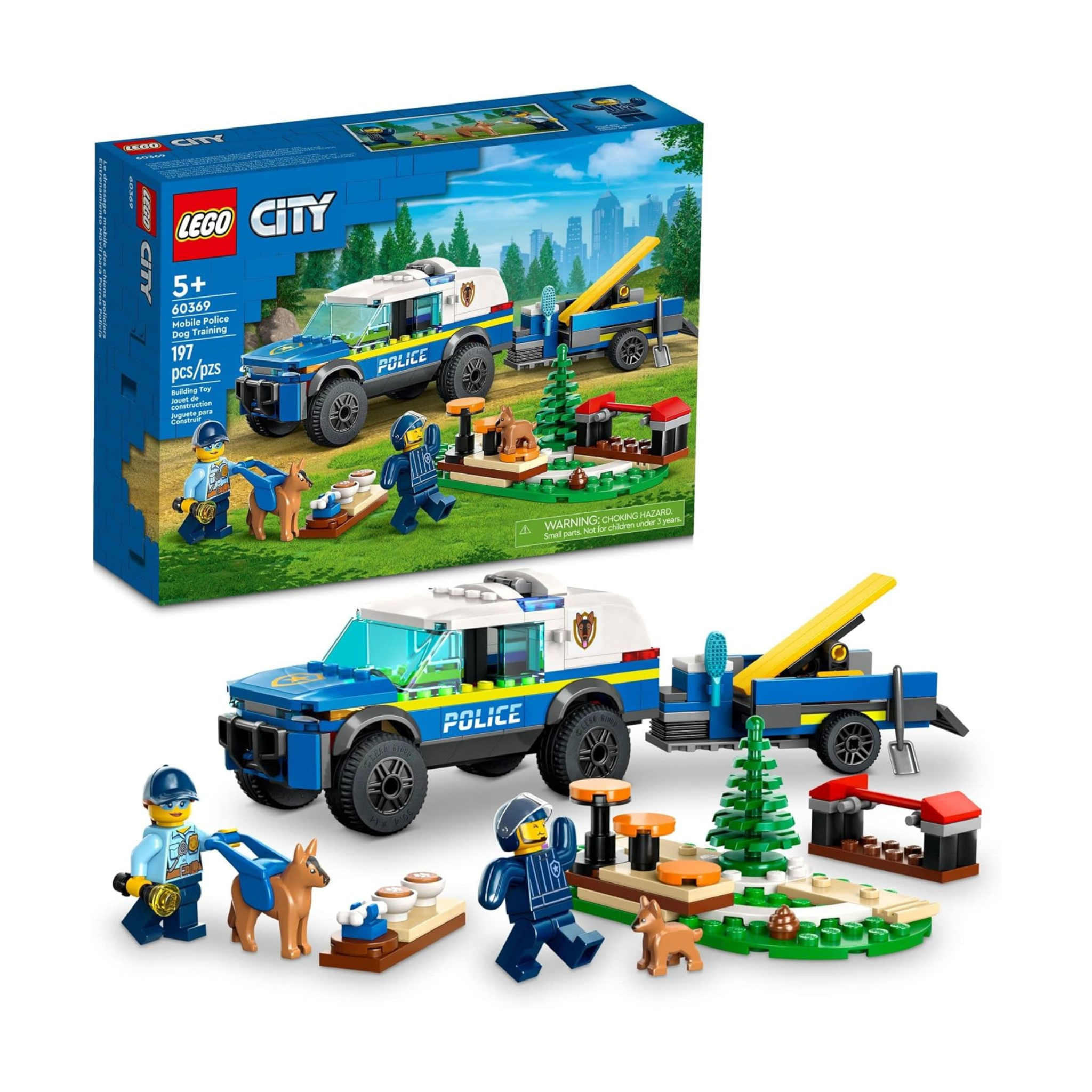 197-Piece LEGO City Mobile Police Dog Training Set w/ Toy Car