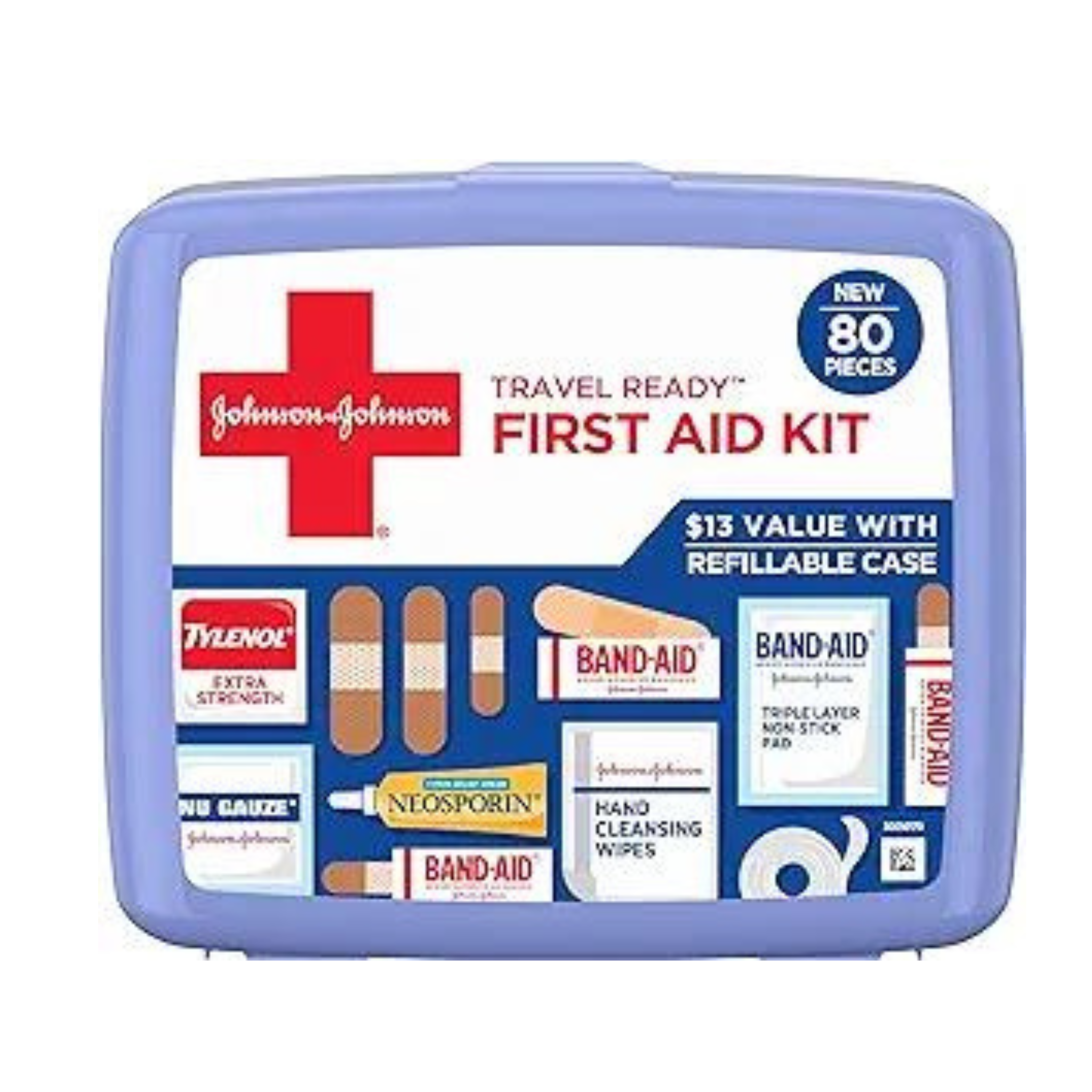 Johnson & Johnson 80-Pc Travel Ready First Aid Kit