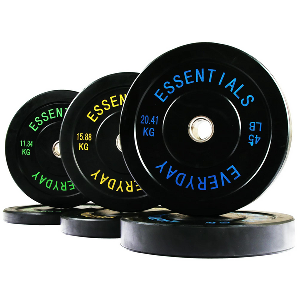 210-Lb BalanceFrom Olympic Bumper Plate Weight Plate Set w/Steel Hub (Black)