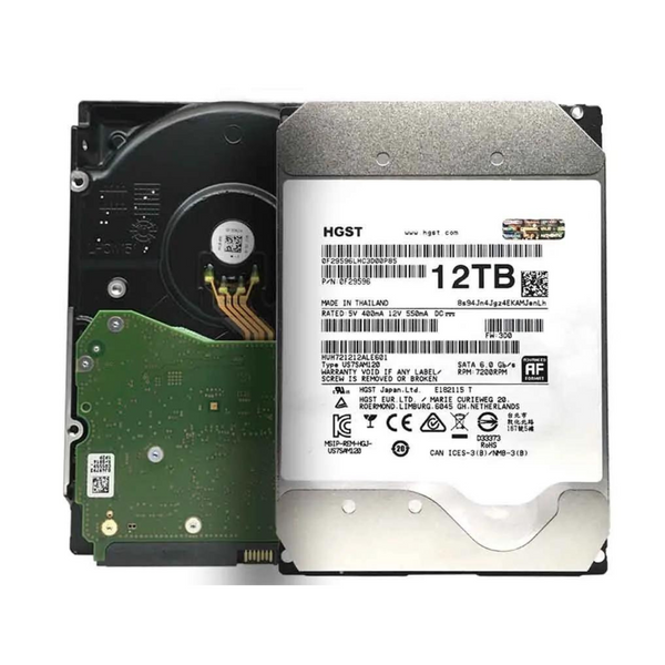 Refurb: 12TB HGST Ultrastar He12 7.2K RPM SATA 3.5" Hard Drive + 5yr Warranty