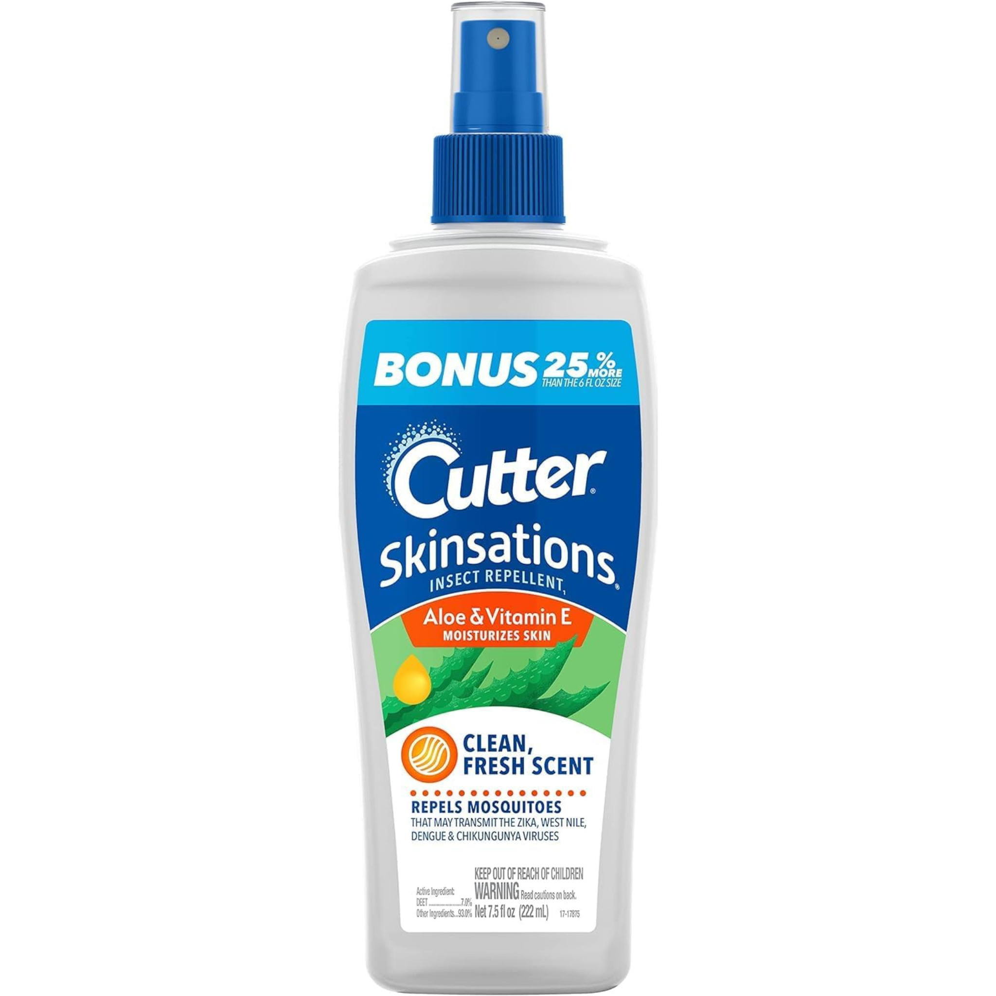 Cutter Skinsations Insect Repellent, 7% DEET (7.5 fl Ounce Spray)