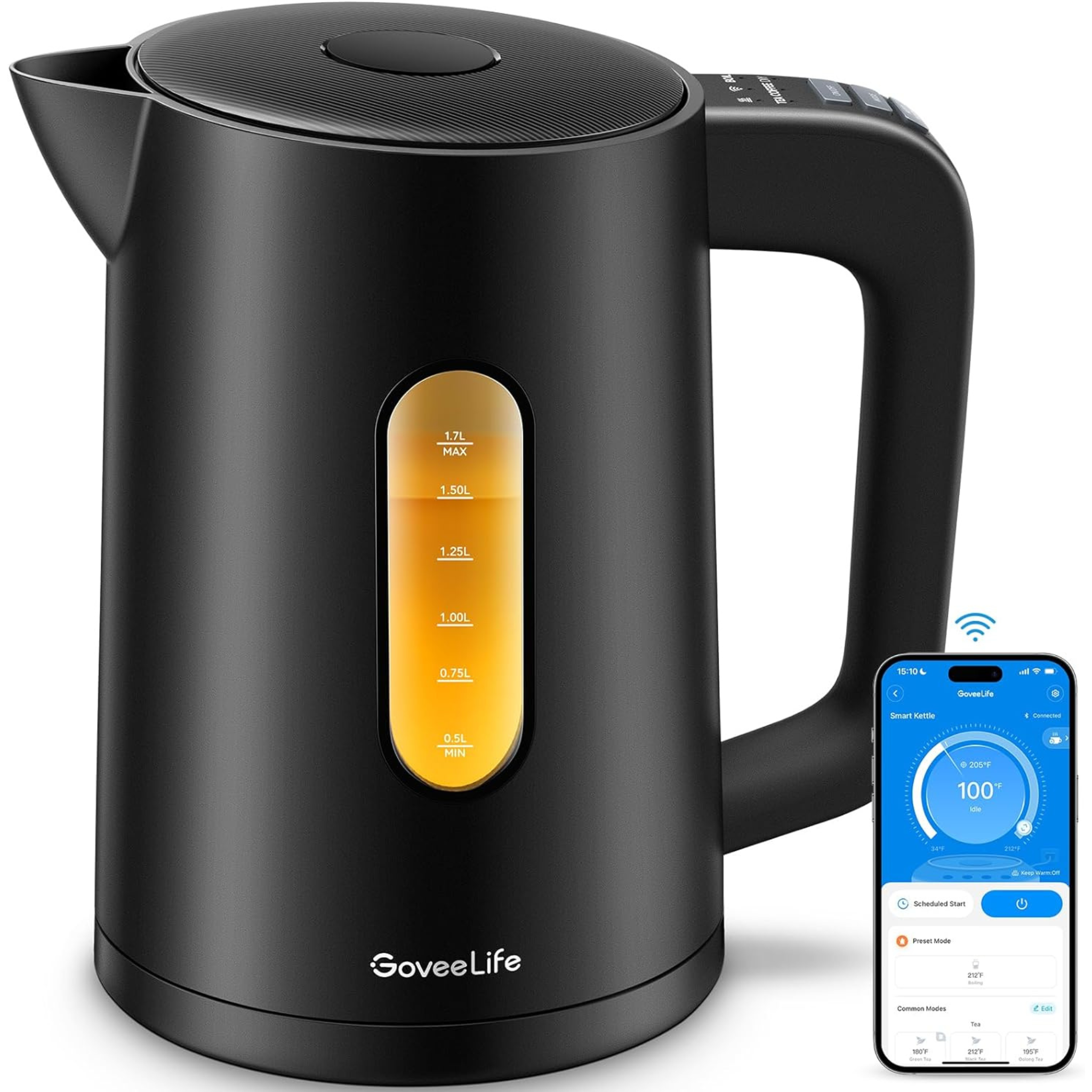 GoveeLife 1.7L Smart Electric Kettle with LED Indicator Lights