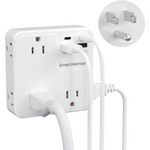 6 Plug Outlet Extender with 4 USB Ports
