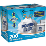 200-Ct Member’s Mark Power Flex Tall Kitchen Drawstring Bags