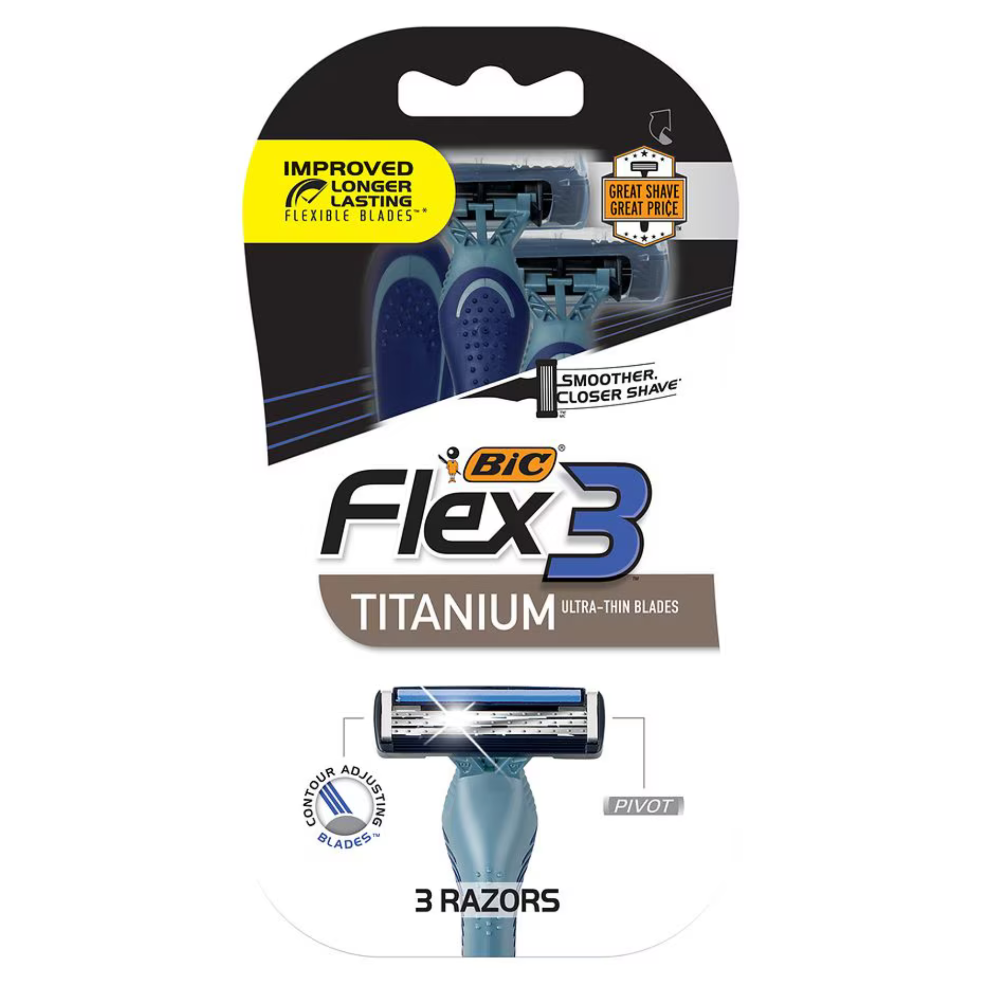 3-Count Bic Flex 3 Men's Titanium Disposable Razors
