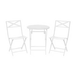 3-Piece Folding Steel Slat Bistro Set