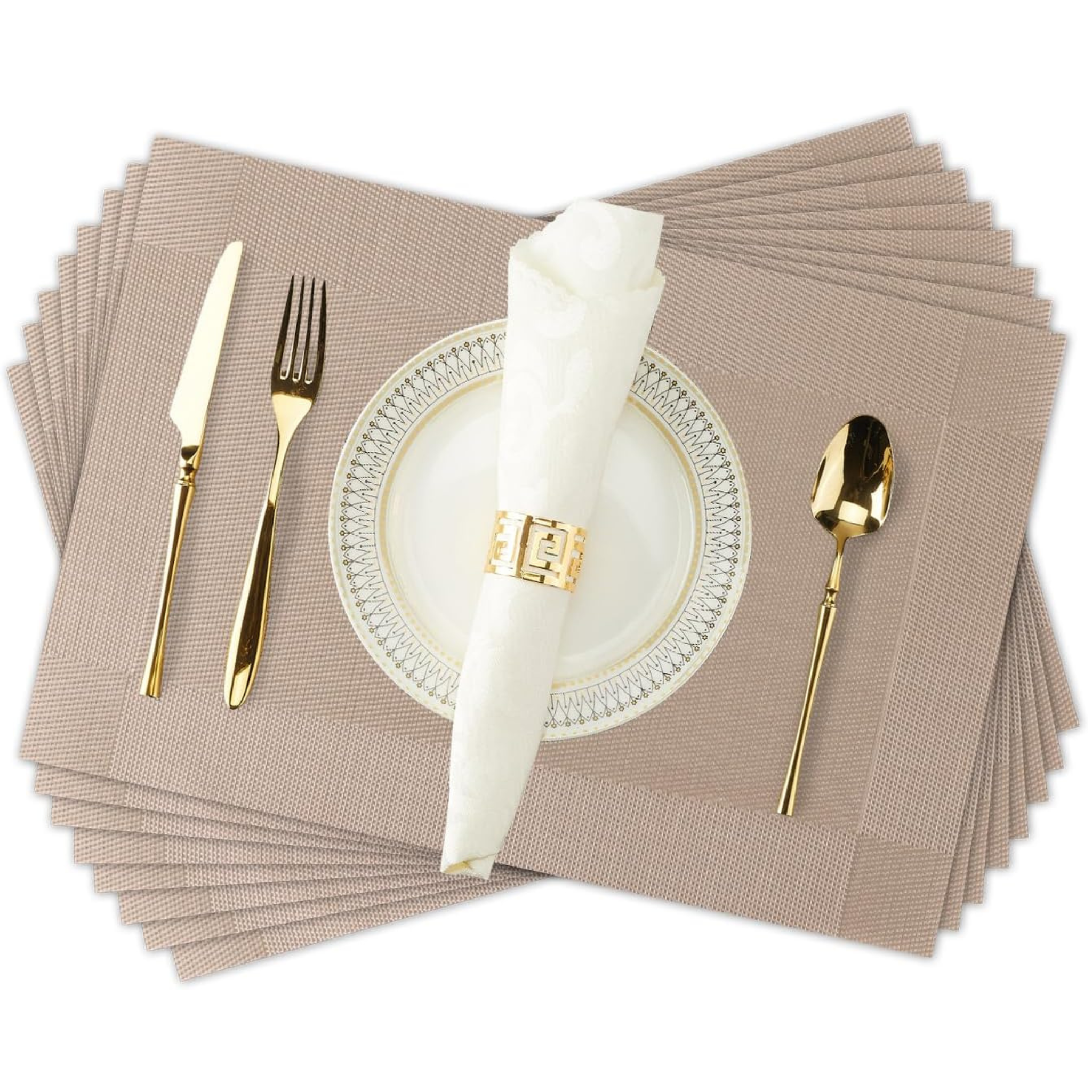 Set of 6 Silver Grey Placemats