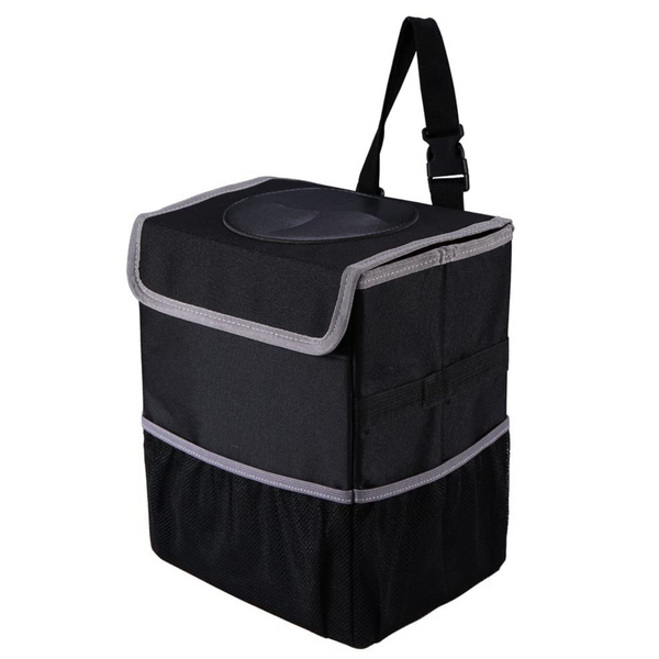 2.5-Galon Olitec Leakproof Collapsible Car Trash Can w/ Lid & Storage Pockets