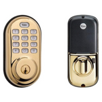 Yale Security Electronic Push Button Deadbolt w/ Zwave Technology (Brass)