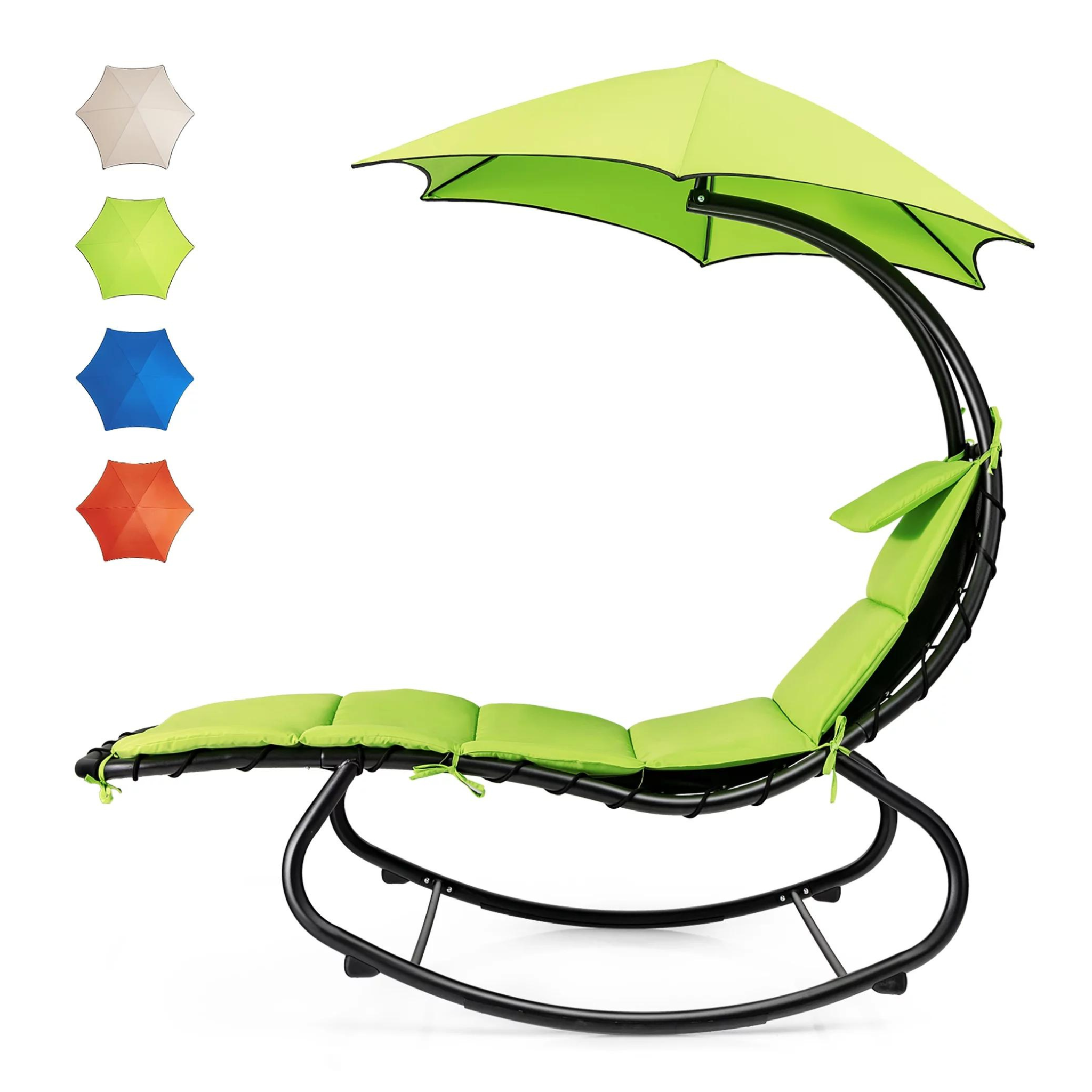 Hammock Swing Lounger Chair with Shade Canopy Padded Cushion
