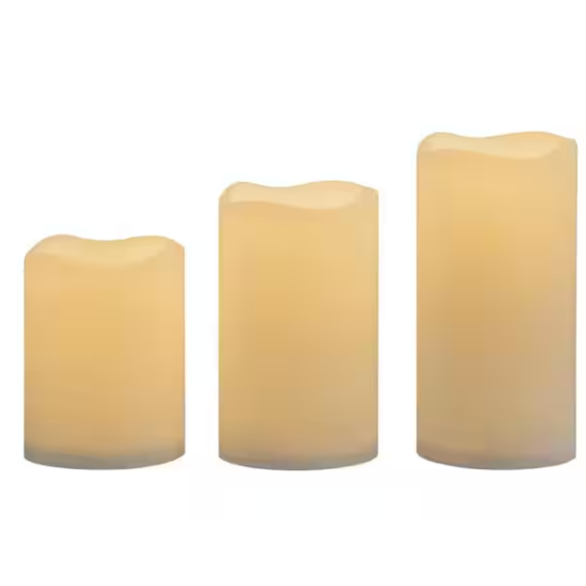 3-Piece Set of Hampton Bay Ivory LED Candles w/ Soft Glow Flicker