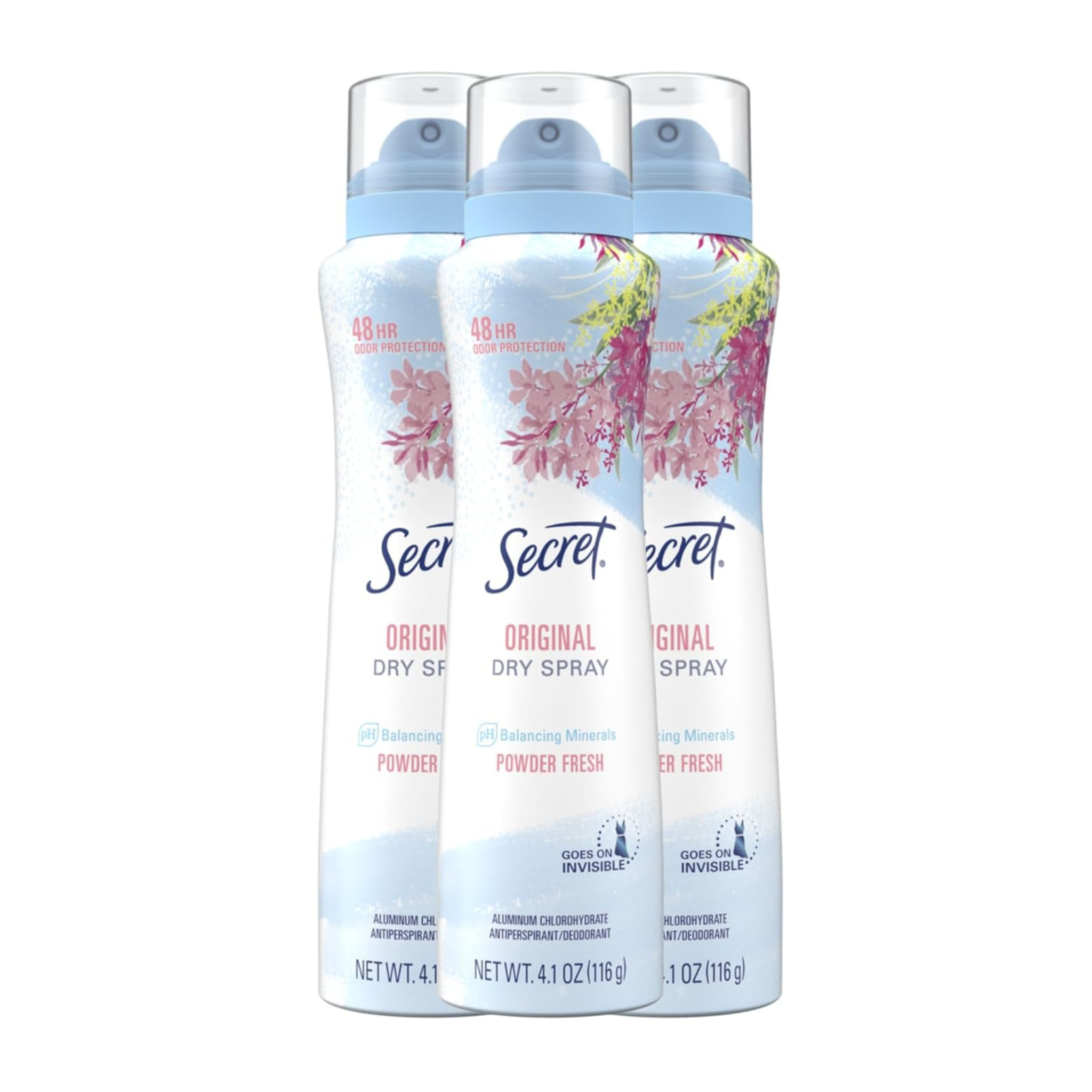 Secret Dry Spray Antiperspirant and Deodorant for Women (Pack of 3)