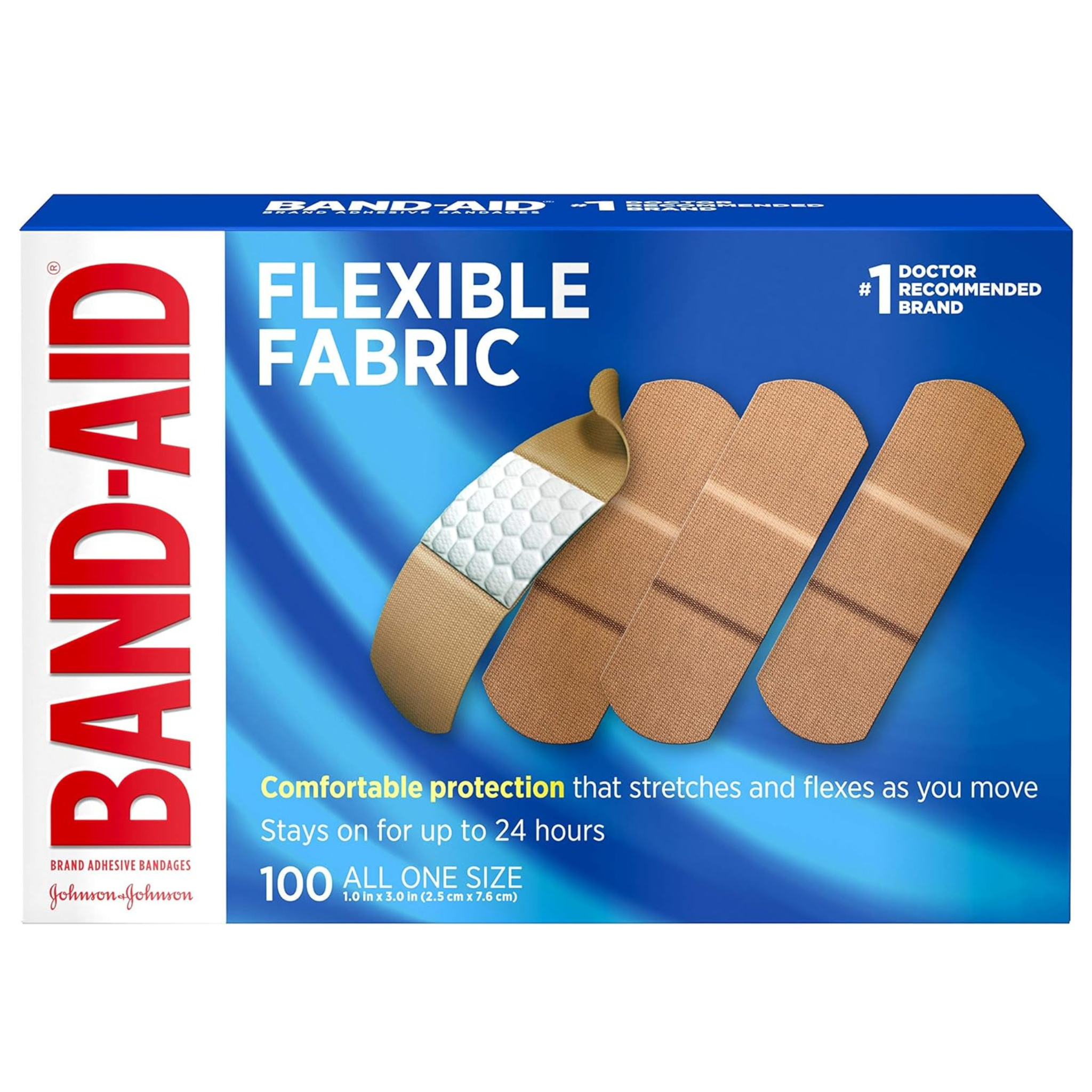 100-Count Band-Aid Brand Flexible Fabric Adhesive Bandages