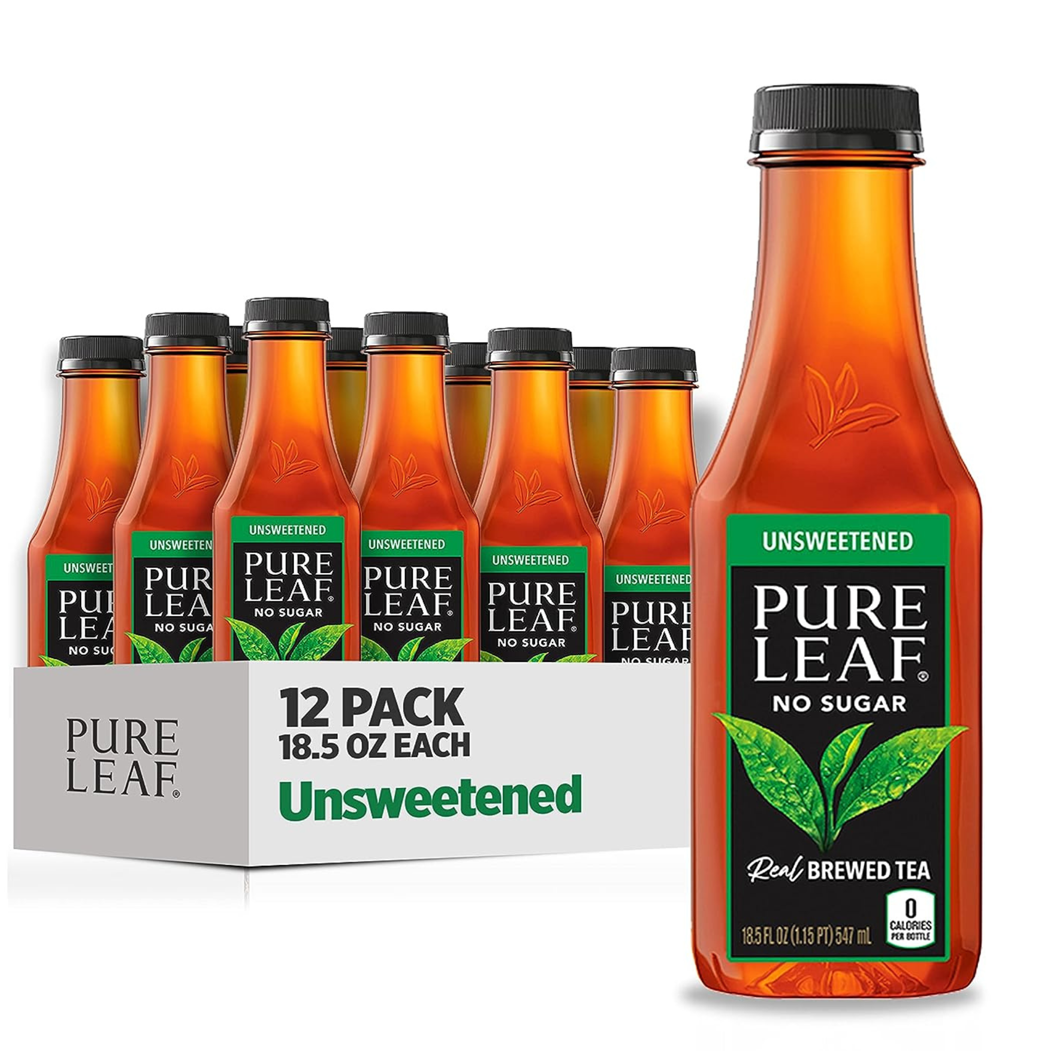 12 Pack Of Pure Leaf Unsweetened Iced Tea 18.5oz Bottles