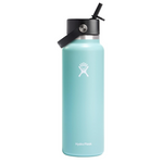 40oz Hydro Flask Stainless Steel Wide Mouth Water Bottle w/ Flex Straw Lid
