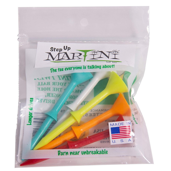 5-Pack 3.25" Martini Plastic Step-Up Golf Tees