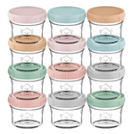 12-Pack KeaBabies 4 oz Leak-Proof Glass Baby Food Containers