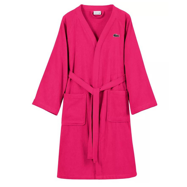 Lacoste Home Men's or Women's Logo Patch 100% Cotton Pique Bath Robe