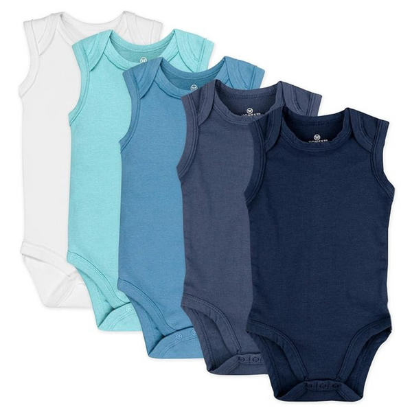 5-Pack HonestBaby Sleeveless Organic Cotton Bodysuits for Kids