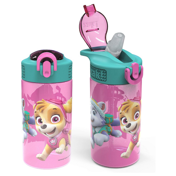 2-Pk Zak Designs Paw Patrol Skye Durable Plastic Spout Cover Water Bottle