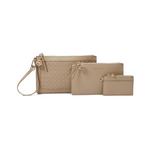 3-Piece Anne Klein Woven Wristlet & Wallet Pouch Set