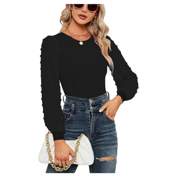 Miraluna Women's Classy Slimming Ribbed Knit Bodysuits Shirt