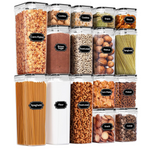 16-Piece Airtight Food Storage Container Set with Labels and Marker