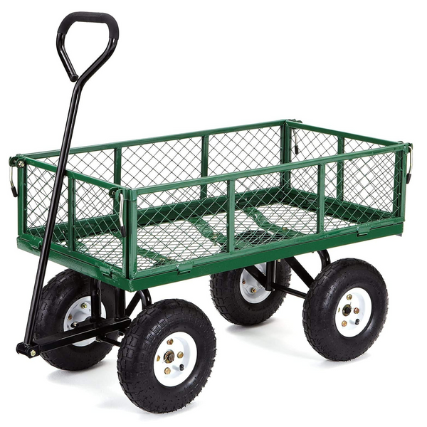 Gorilla Carts Steel Utility Garden Cart w/ Removable Sides (400 Pound Capacity)