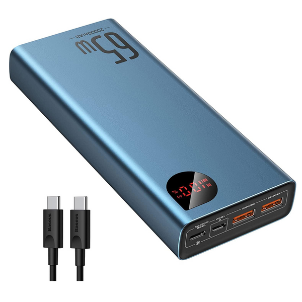 3-Port Baseus 20000mAh 65W PD 3.0 Power Bank