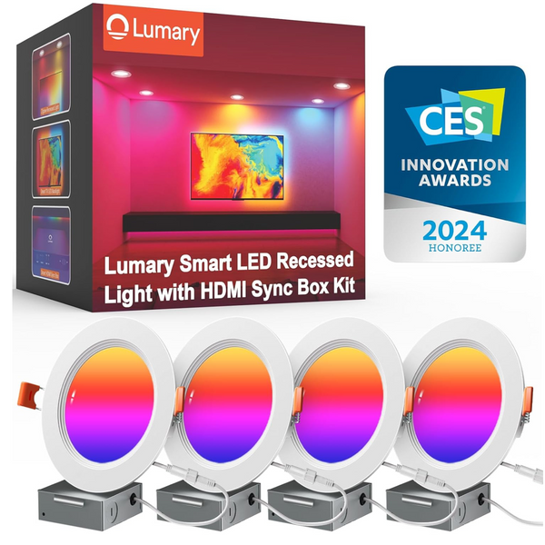 4-Pack Lumary 13W 1000lm 6'' Zigbee Recessed Smart Lights