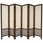 Red Lantern Oriental Furniture 5 1/2 ft. Open Muslin 6-Panel Room Divider