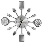 Cigera 16" Large Kitchen Wall Clocks with Spoons and Forks