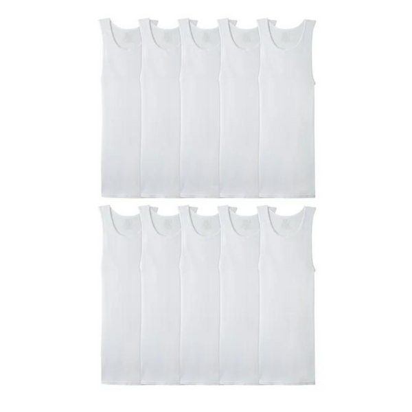 10-Pack Fruit of the Loom Men's EverSoft Tank A-Shirts