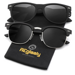 2-Pairs Reglaaly Unisex Polarized Sunglasses with UV Blocking Frame