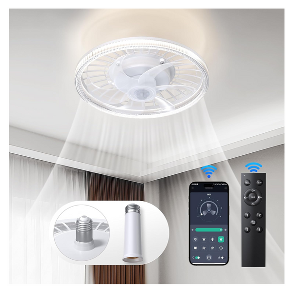 Mcestna 13" Small Ceiling Fan with Lights and Remote