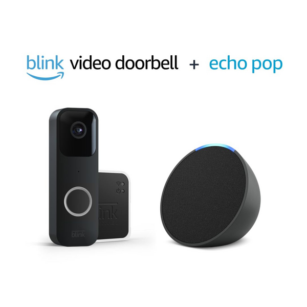 Blink Video Doorbell System + Amazon Echo Pop