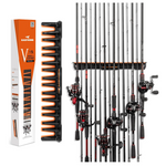 17.25" KastKing Patented V15 Wall-Mount Fishing Rod Holder (Black/Orange)