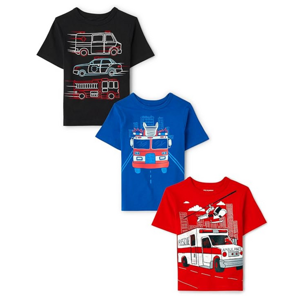 3-Pack The Children's Place Toddler Boys Short Sleeve Graphic T-Shirt (Various)