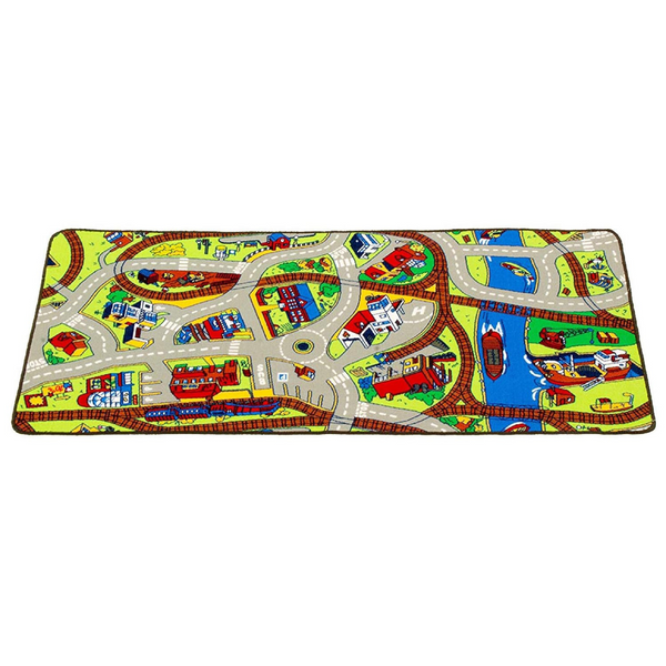 Learning Carpets Ride the Train Play Carpet, 79” by 36”