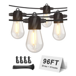 96-Ft Outdoor String Lights - LED Waterproof Patio Lights