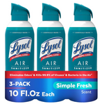 Lysol Air Sanitizer Spray, For Air Sanitization and Odor Elimination, Simple Fresh Scent (10 Fl. Oz, Pack of 3)